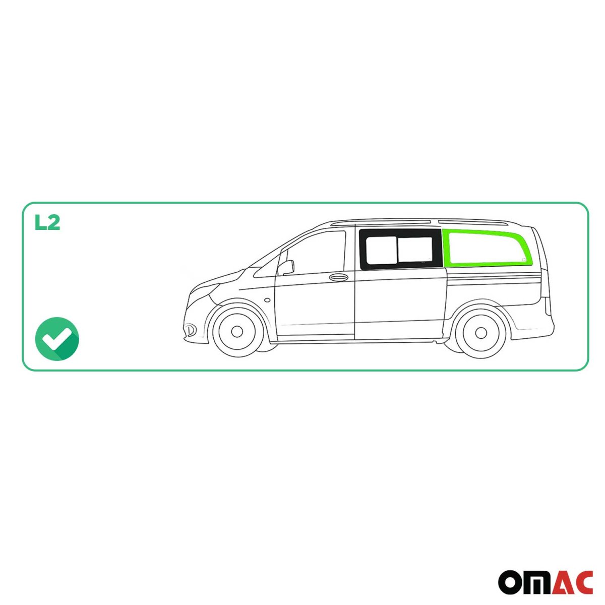 Mercedes Metris Rear Side Fixed Glass - Rear Left - Omac - Galaxy - 2016-2024